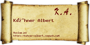 Kühner Albert névjegykártya