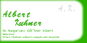 albert kuhner business card